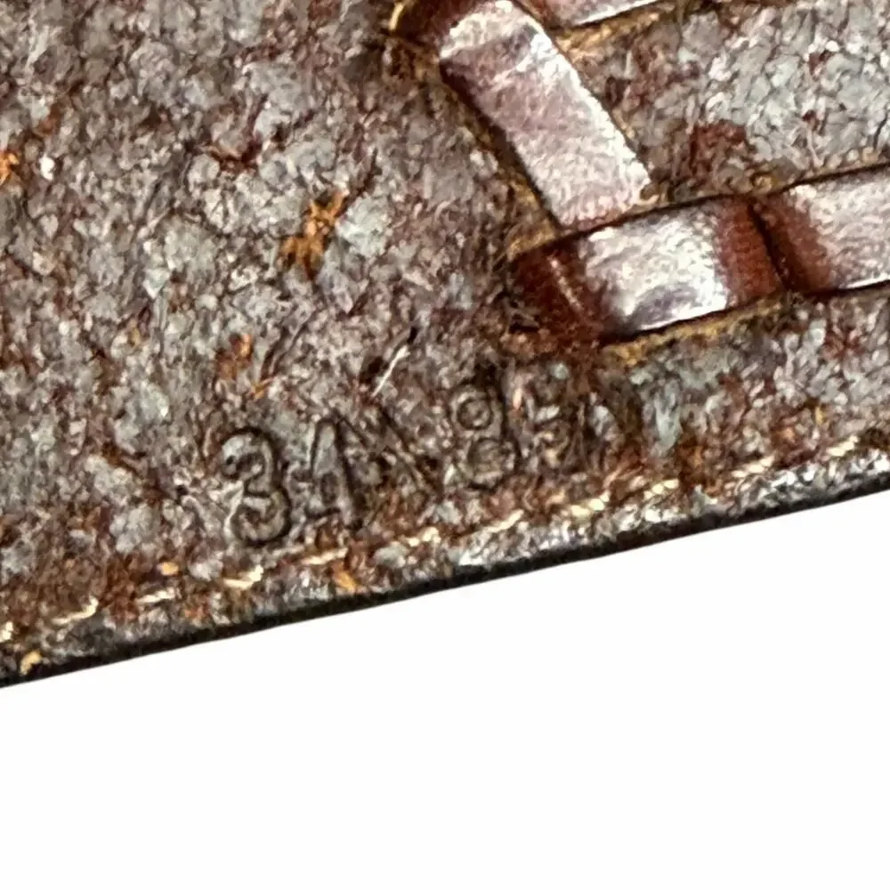 Vintage Latigo Leather Belt 34 Brown Antique Silver Concho Patina Braid Western‎